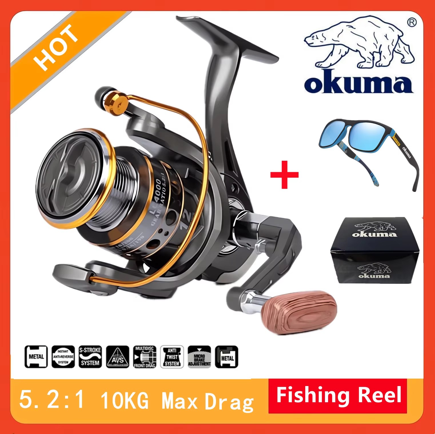 Daiwa Reel Fuego - بكرة صيد أوكوما عالية السرعة 5.2:1