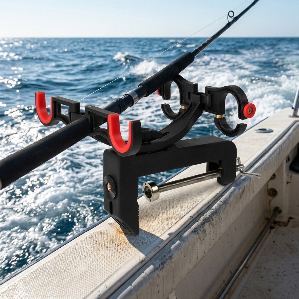 حامل صنارة صيد مزدوج الرأس للق - مراجعة Fishing Rod Boat وسعره
